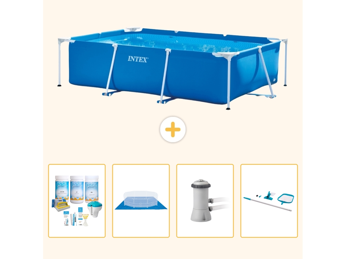 Intex Piscina Com Estrutura Retangular - 300x200x75 Cm - 5-peças S20837