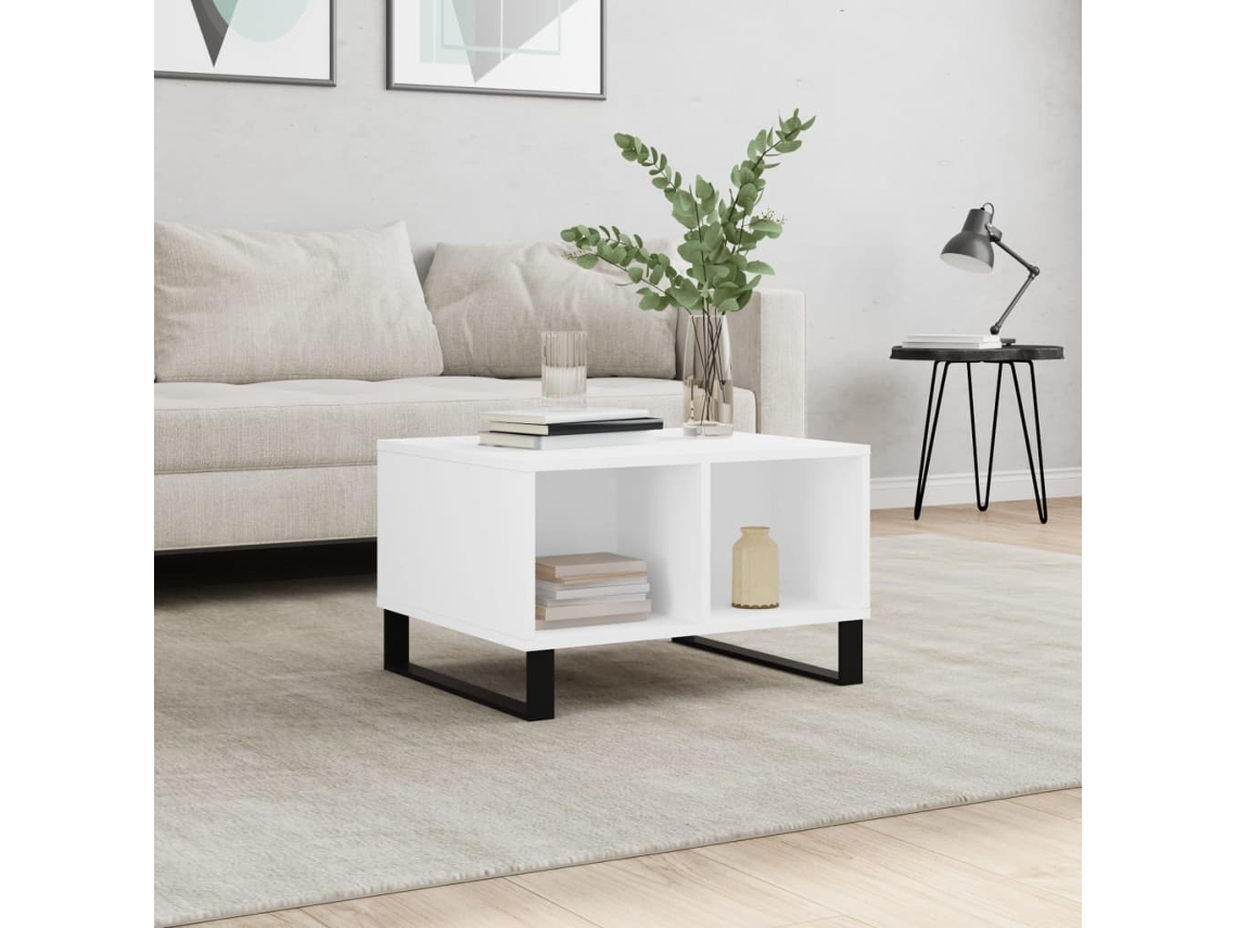Vidaxl Mesa De Centro 60x50x36,5 Cm Derivados De Madeira Branco