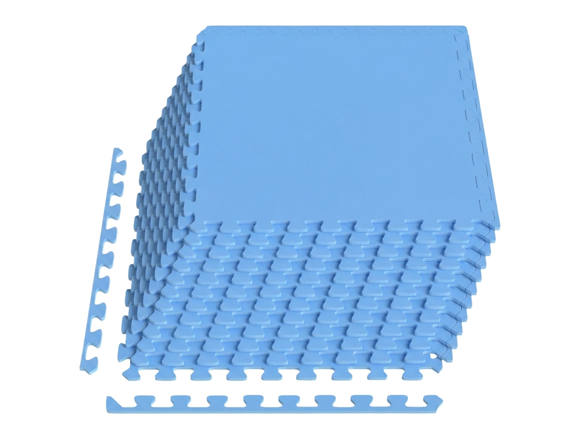 Conjunto 12 Mats De Quebra-cabeça Interligados Vidaxl Azul Espuma (4,32 M²)
