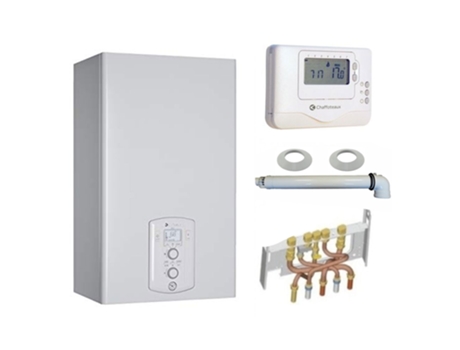 Caldera de Gas de Condensación Niagara C Green 25 Kw Completa Tubo de Humos + Toma de Corriente + Protector Con Termostato Por Cable
