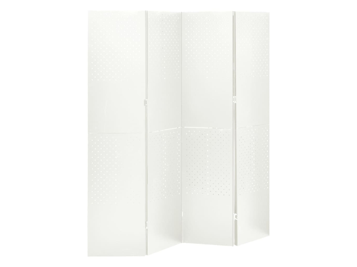 Vidaxl Divisória De Quarto Com 4 Painéis Aço 160x180 Cm Branco
