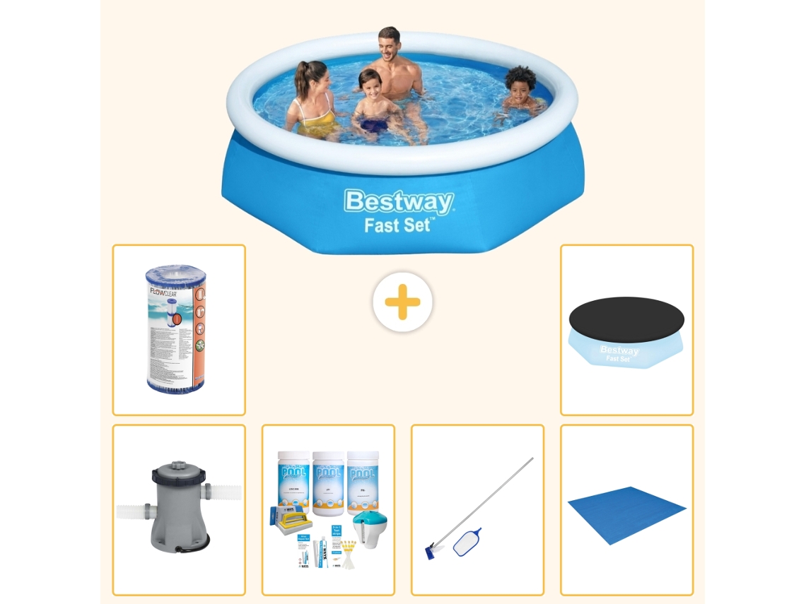 Bestway Piscina Bestway Fast Set Redonda - 244x61 Cm - 7-peças S21399