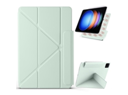 Capa Hengrongshen para Xiaomi Pad 6s Pro 12,4 polegadas, capa de couro sintético com suporte magnético e origami, verde claro