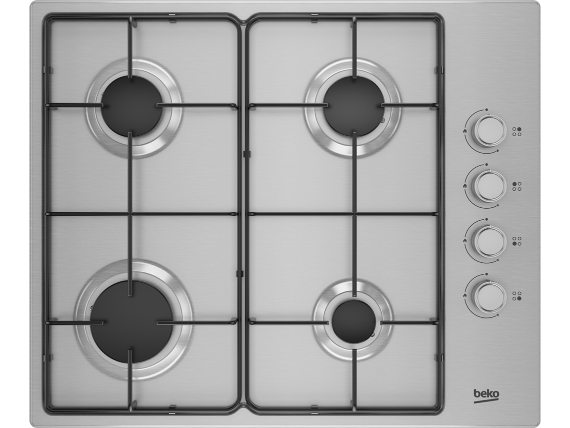 Placa de Gás de Encastre BEKO (610 mm - Aço inoxidável)