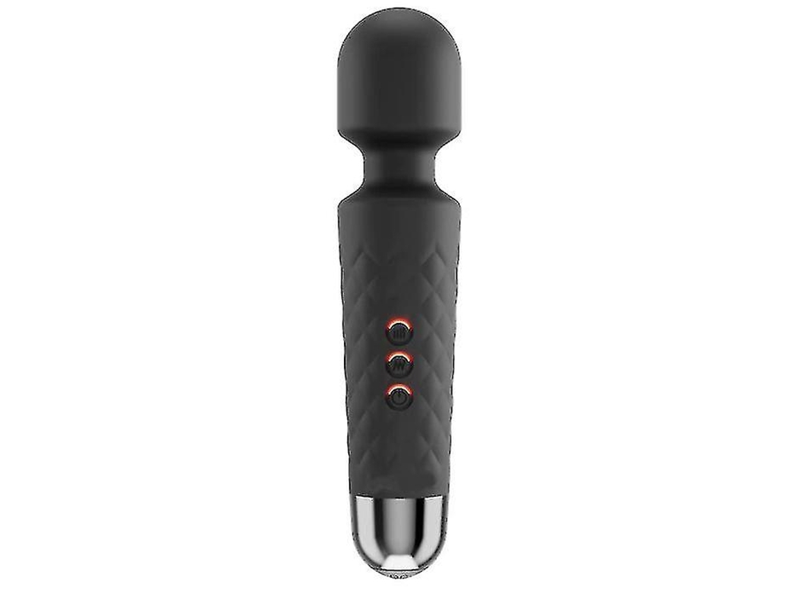 Varinha De Massagem Elétrica De Corpo Inteiro Sem Fio Yunzii Handheld Massageador Super Macio Silicone 20 Padrões 8 Velocidades Preto Yunzii