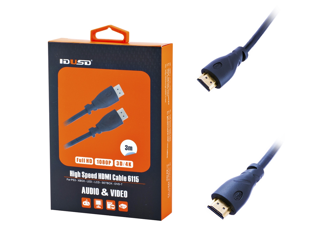 Cabo HDMI IDUSD (HDMI - 3 m - Preto)