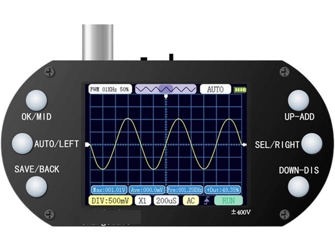 Osciloscópio Digital Portátil Com Ecrã De 2,4 Polegadas, Resolução De 2