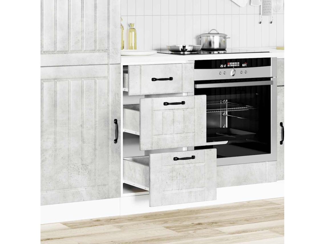 Vidaxl Armário De Cozinha Baixo Lucca Deriv. Madeira Cinzento Cimento