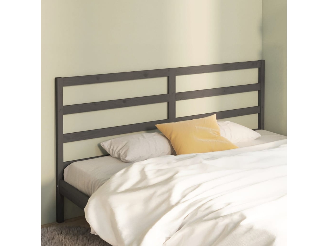 Cabecero 206x4x100 cm Pino Macizo Gris