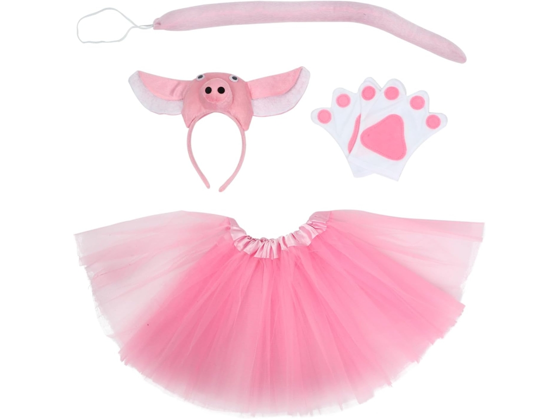 1 Conjunto De Fantasia De Porco Para Menino E Menina - Acessórios De Halloween