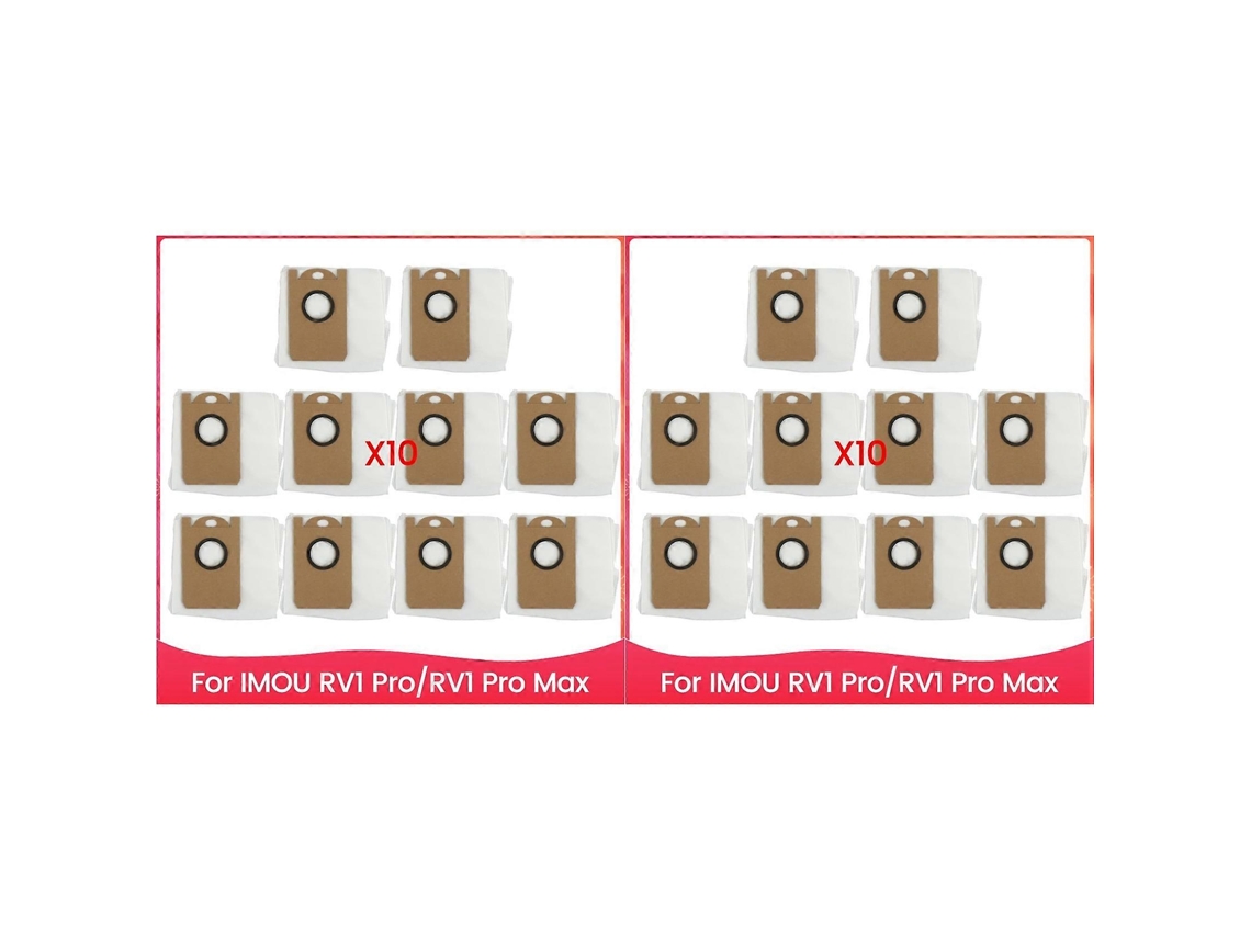 20 Sacos De Pó Para Aspirador Imou Rv1 Pro/rv1 Pro Max - Peças De Reposição - Sacos De Pó De Grande Capacidade Para Limpeza Doméstica_glo