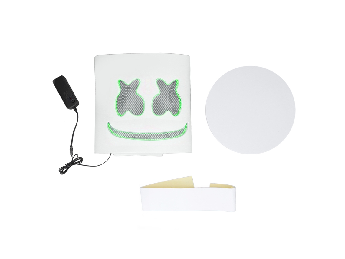 Máscara De Cabeça Led Dj Para Festivais De Música Capuz Iluminado Cosplay Verde Escuro