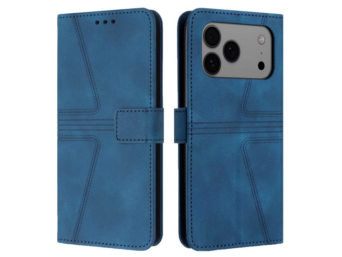 Capa De Couro Para Iphone 17 Pro Max - Triangular - Cor Sólida
