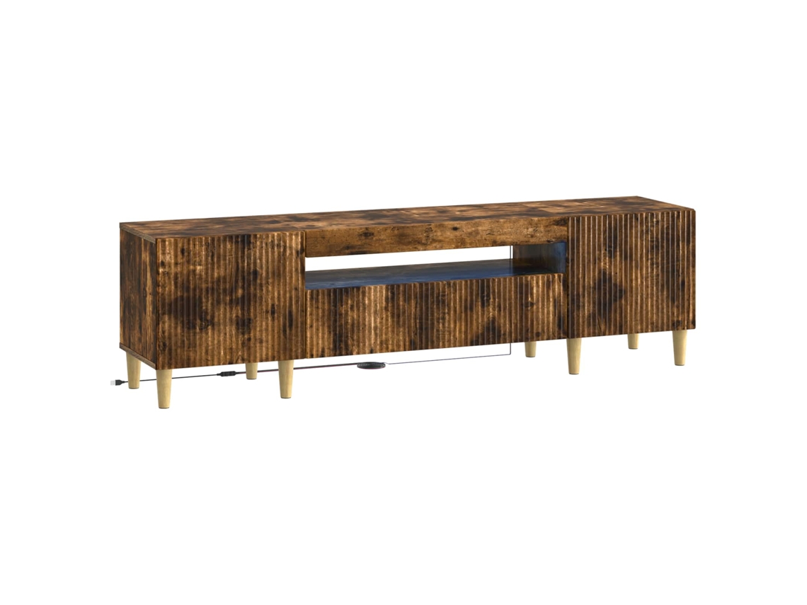 Vidaxl Gabinete De Tv Led Carvalho Fumado Derivados De Madeira