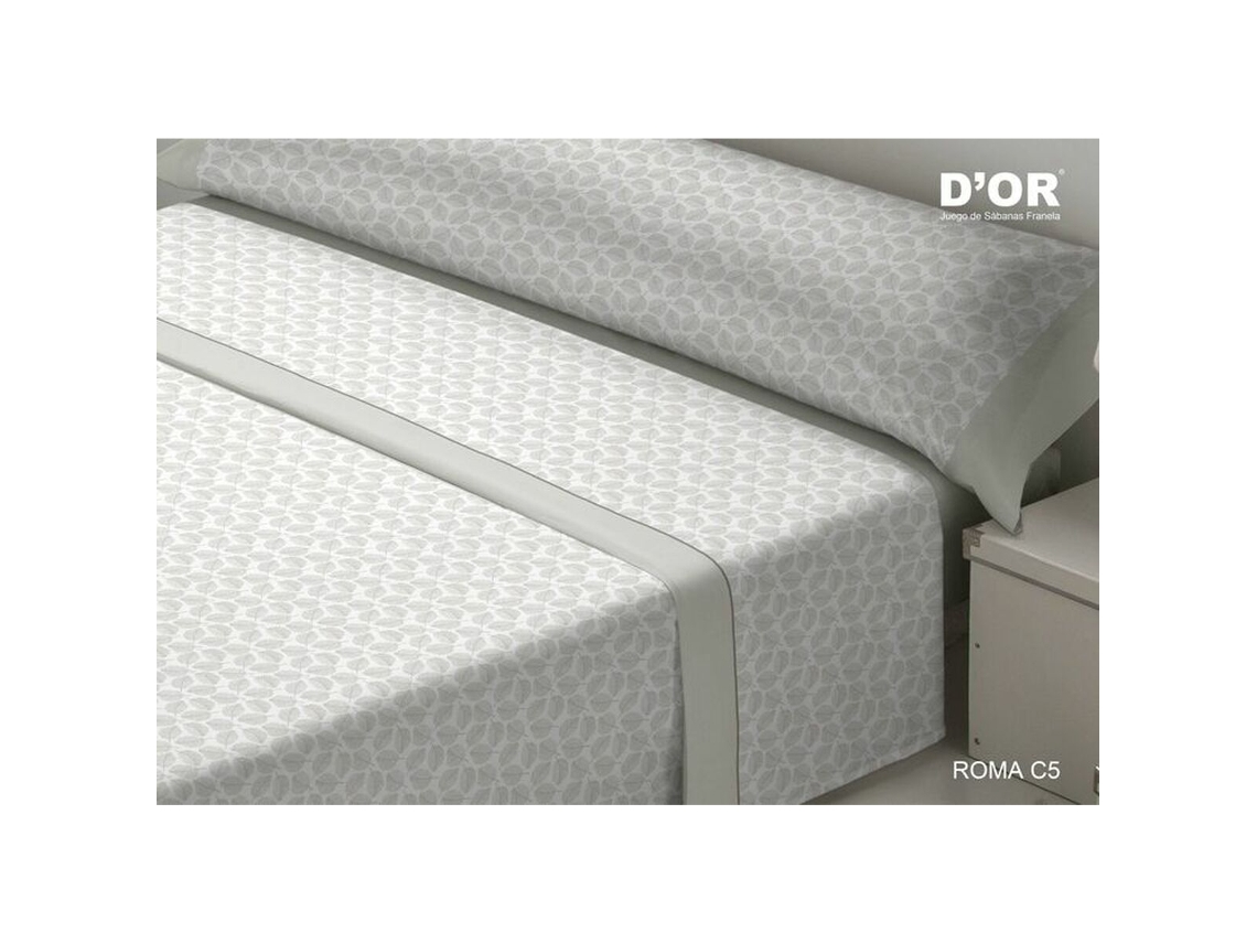 Conjunto De Lençol Dor Roma Algodão Cinzento (90x200)