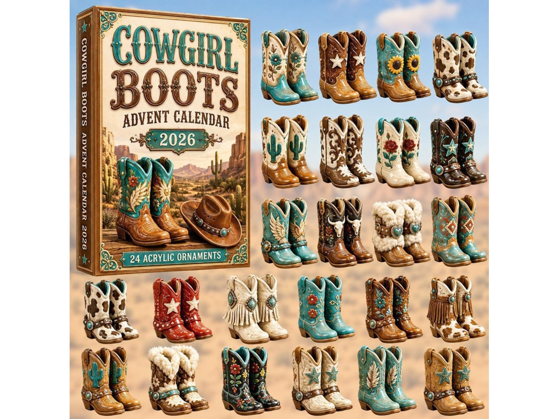 Calendário Do Advento 2d 2026 (botas E Chapéus De Cowboy)