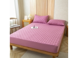 Protetor De Colchão Impermeável Czhhmart( Fitted Sheet) 150cmx200cm (com Par De Fronhas) Pasta De Feijão Vermelho
