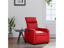 Vidaxl Poltrona Reclinável Couro Artificial Vermelho