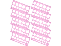 Molde redondo de precisão para quilling, 10 peças circulares de plástico rosa para artes e artesanato.