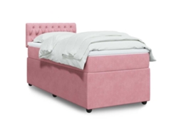 Vidaxl Cama Com Molas/colchão 80x200 Cm Veludo Rosa