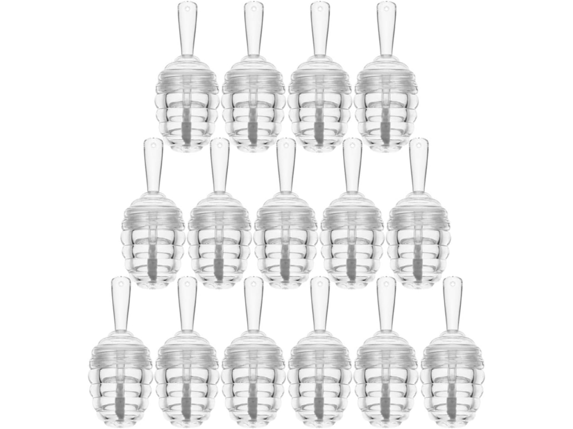 Tubos Vazios Para Brilho Labial, 15 Unidades, Plástico Transparente, Formato De Pote De Mel, Frasco Recarregável