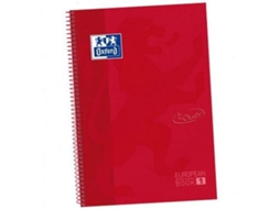 Caderno de Argolas OXFORD Europeanbook 1 Write&Erase Vermelho Escuro A4+ 80 Folhas Tampa dura