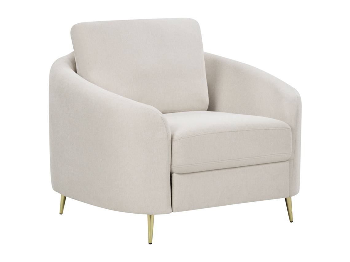 Poltrona BELIANI Trosa de Poliéster Creme 100x86x88