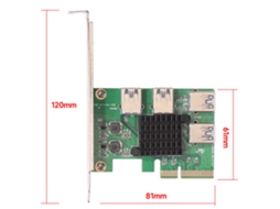 Placa Adaptadora De Placa De Vídeo Pci-e X4 Para Usb3.0 Com 4 Interfaces Usb3.0