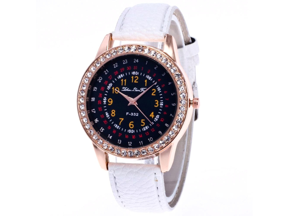 Reloj De Pulsera De Cuarzo Con Correa De Acero Para Mujer Zhoulianfa Negro Con Piedras