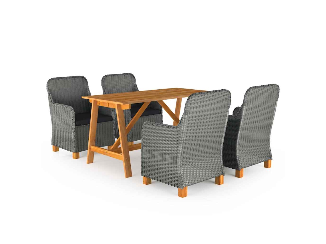 Dining Set, Dining Sets Vidaxl Cinzeto Rattan / Vime (n/a)