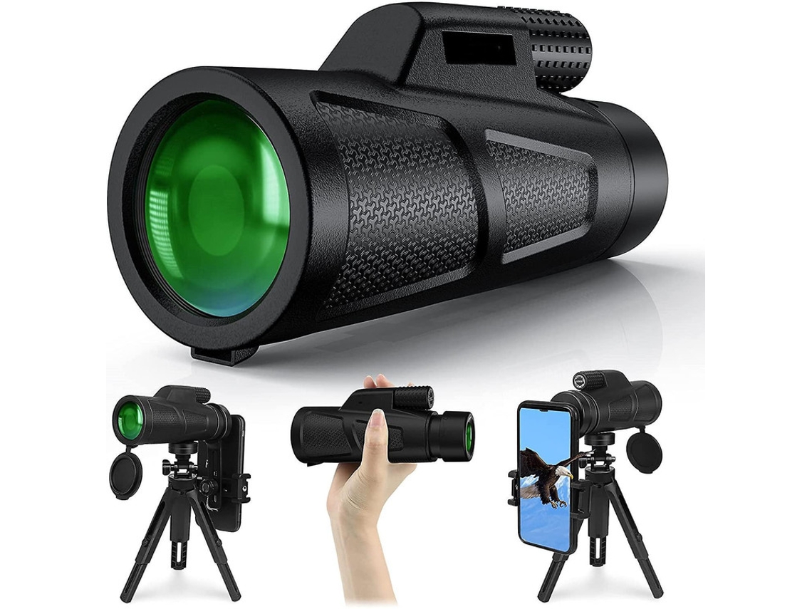 Monóculo 12x50 Hd Bak4 Prisma Ip68 Tripé Adaptador Smartphone Vida Selvagem Preto Bestvite