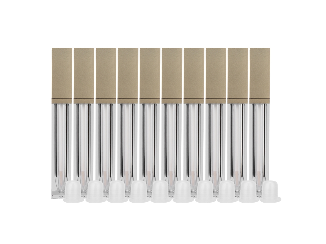 10 Unidades De Tubos De Brilho Labial Vazios Diy 6ml Com Pincéis E Tampas De Plástico Seguro