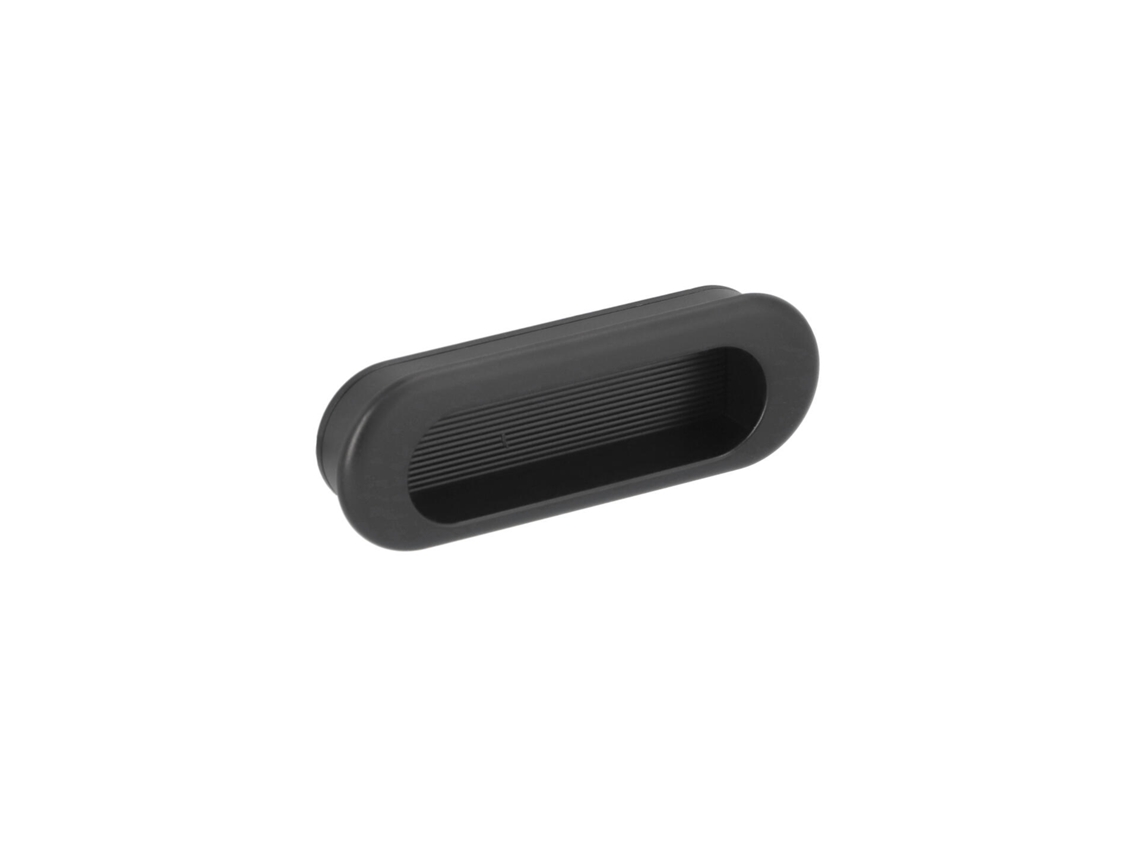 Puxador embutido em Zamac com 75 mm de distância entre centros e acabamento Verniz Preto Mate, conjunto de 25 HARDWAREXCHANGE