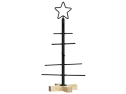 Conjunto 1 Árvore De Natal De Metal Vidaxl Preto Aço (59,5 Cm)