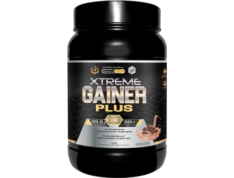 HEALTHY FUSION Extreme Gainer com Whey Protein Magnésio Aveia e Maca Alto Teor de Carboidratos Sabor Chocolate 1,5 kg