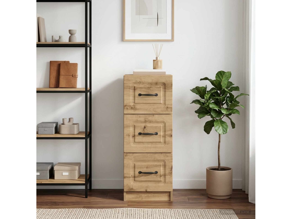 Vidaxl Gabinete De Gavetas 33 X 34,5 X 87 Cm Derivados De Madeira