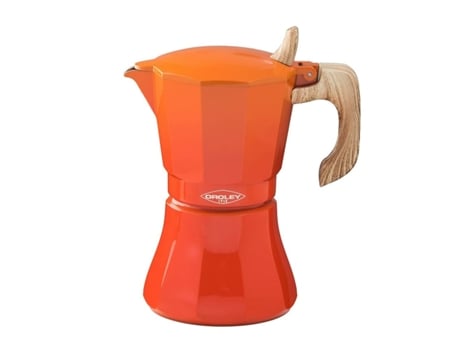 Cafeteira Italiana OROLEY Petra 9 Copos Laranja Alumínio