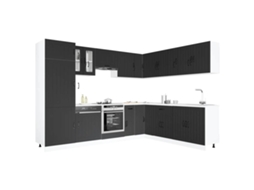 Vidaxl 14 Peças Armário De Cozinha Conjunto Lucca Preto