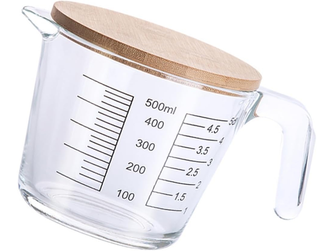 Copo Medidor De Vidro Resistente A Altas Temperaturas Com Escala Transparente Para Cozinha E Confeit Gokoco