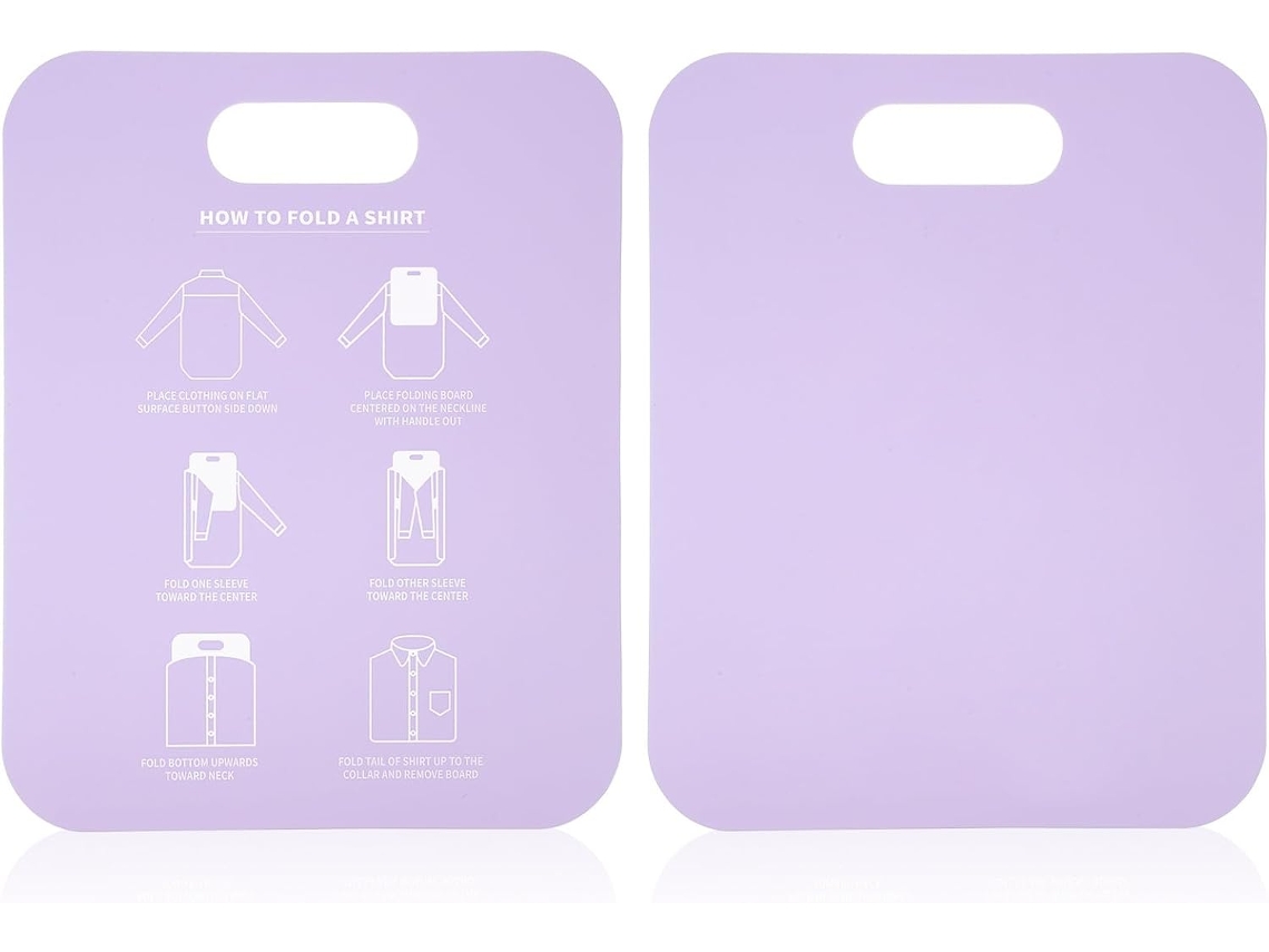 Prancha para Dobrar Camisas, 2 Peças, Auxiliar de Dobragem em Plástico Pp e Camisetas, Tamanho CHABERLU