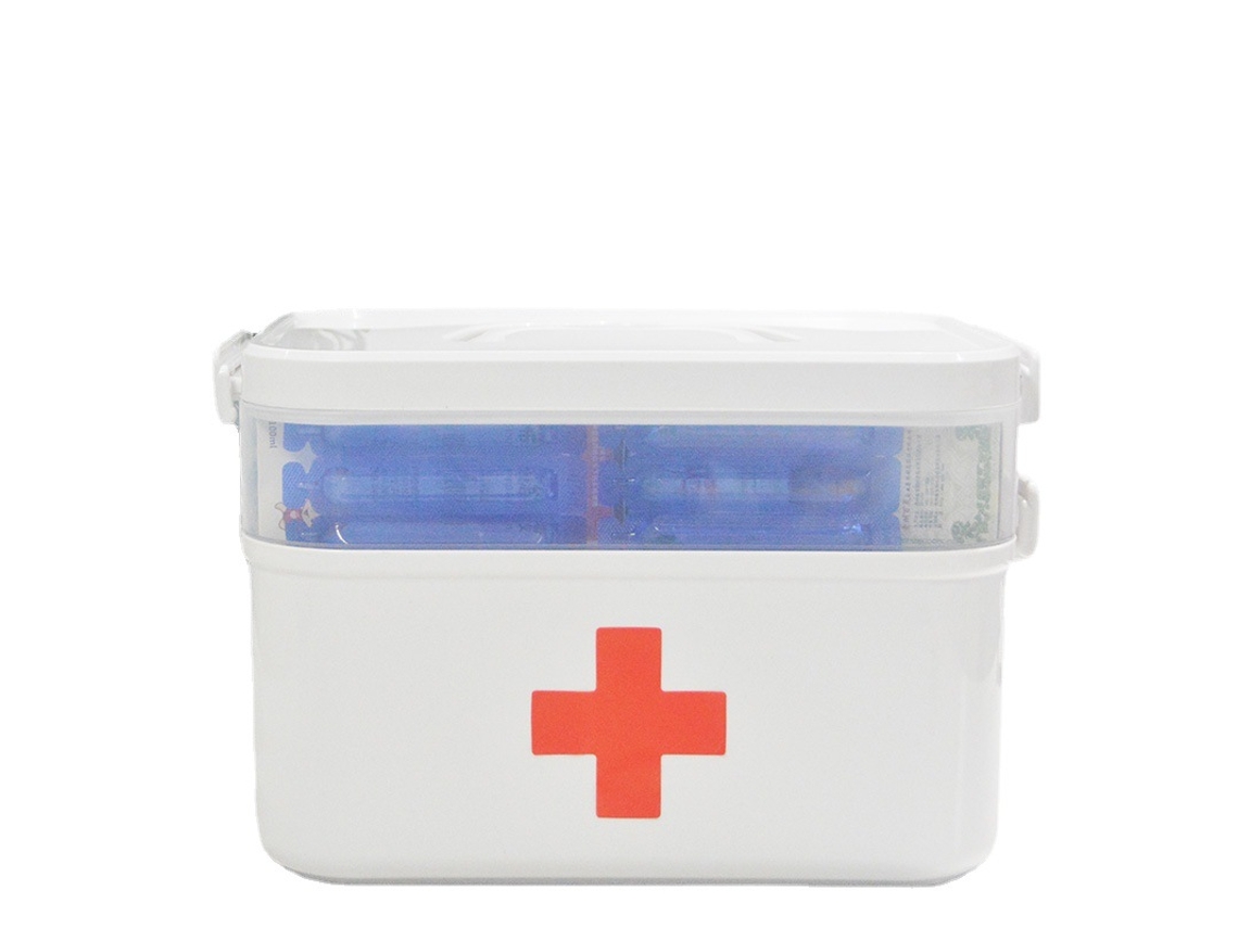Caixa De Primeiros Socorros Retrô Esmaltada, Estilo Boutique, Para Armazenamento Medicamentos E Decoração Casa, Com Tampa Bandeja Aquaforge