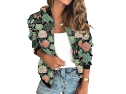 Jaqueta Curta Com Zíper E Estampa Feminina Manga Longa Slim Inverno Primavera L Cor 8
