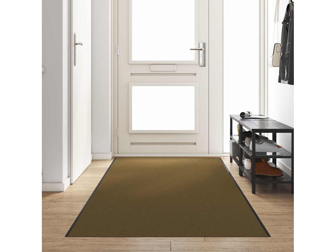 Vidaxl Tapete De Entrada Marrom E Preto 120 X 400 Cm 100% Poliamida