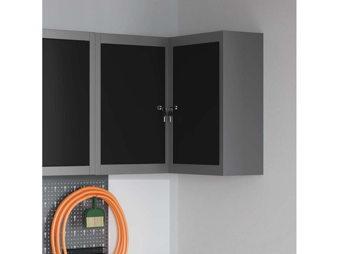 Vidaxl Armário De Ferramentas Preto E Cinza 55 X 55 X 55 Cm