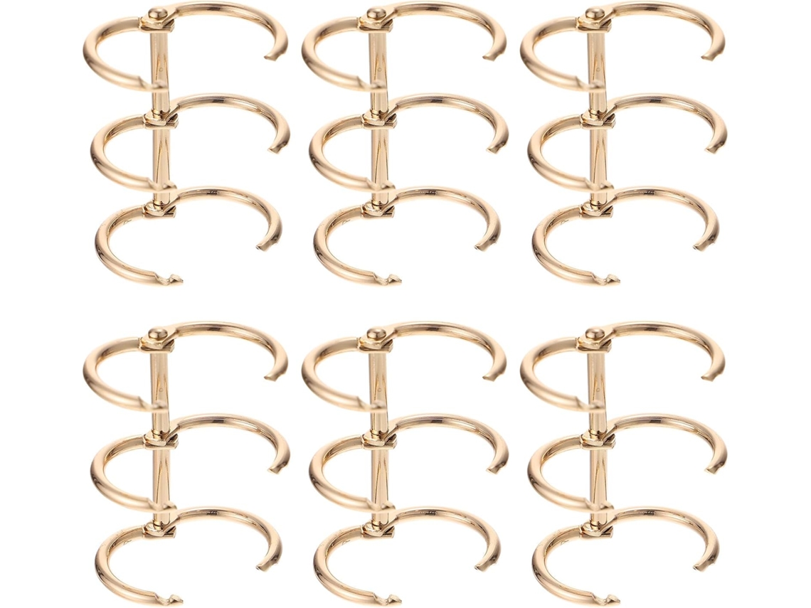 Anéis Fichário De Folhas Soltas, 3 Anéis em Metal Dourado, 6 Peças, Acessórios Encadernação E Livros