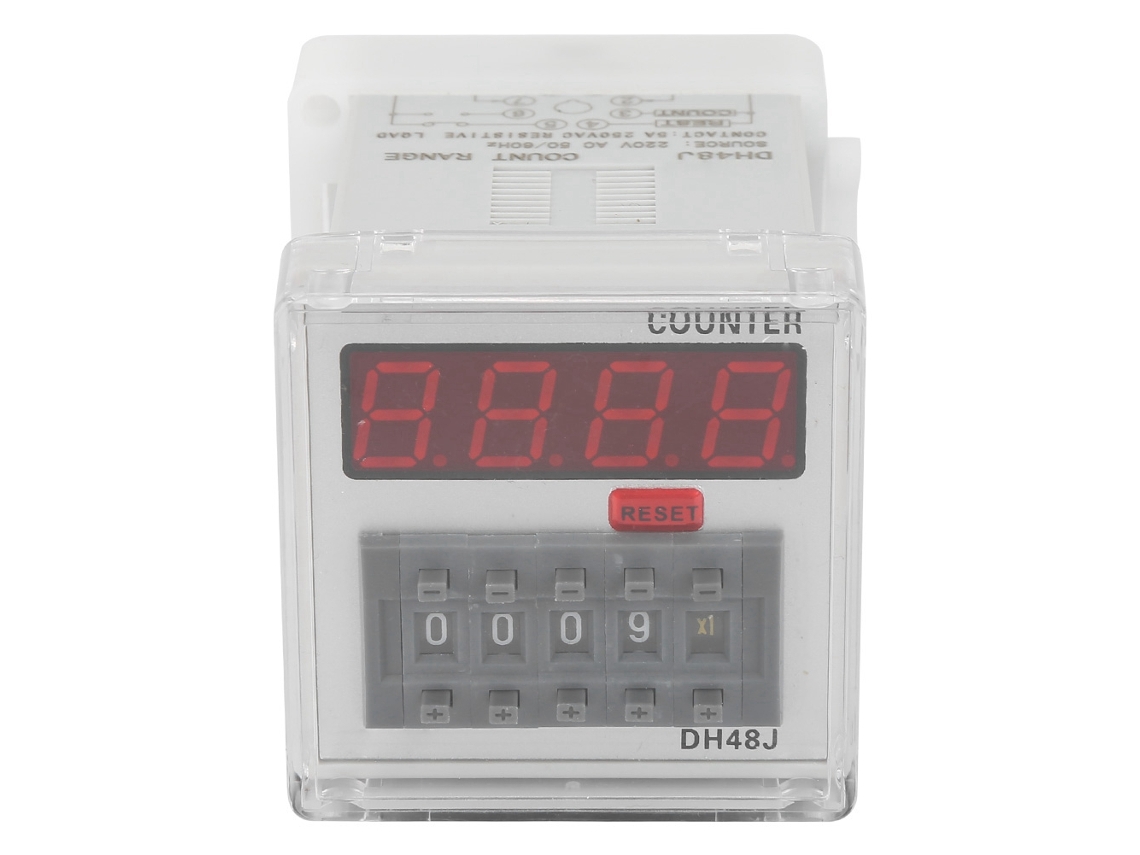 Relé Contador Digital Dh48j 220vac Led 1-999900 8-pin
