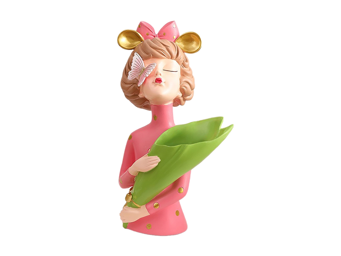 Laxiscreed Vaso Borboleta Segurando Flor Menina Rosa Para Decoração De Casa E Quarto