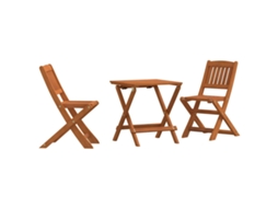 Vidaxl Conjunto Bistrô Infantil 3 Pcs Madeira De Eucalipto Maciça