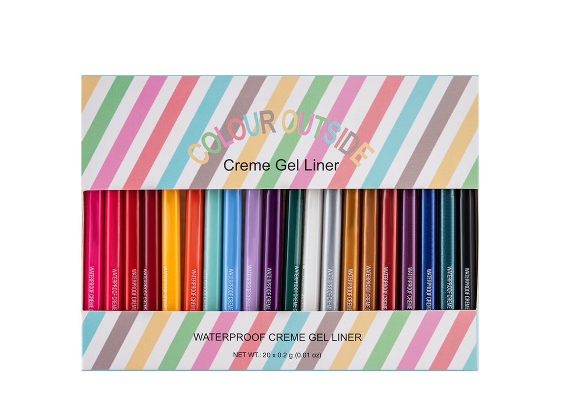 Set De 20 Eyeliner Gel Coloridos Rápido Secado Impermeable Handaiyan De Alta Pigmentación Para Día A Día Y Eventos