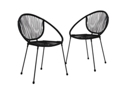 Cadeiras De Jardim 2 Pcs Vime De Pvc Preto Dkd Home Decor